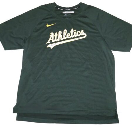 Logan Davidson 2025 Rookie Year Player Issued & Signed Oakland Athletics 49 DAVIDSON MLB Nike Dri-Fit XL Shirt