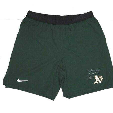 Logan Davidson 2025 Rookie Year Practice Worn & Signed Official Oakland Athletics Nike Dri-Fit XL Shorts