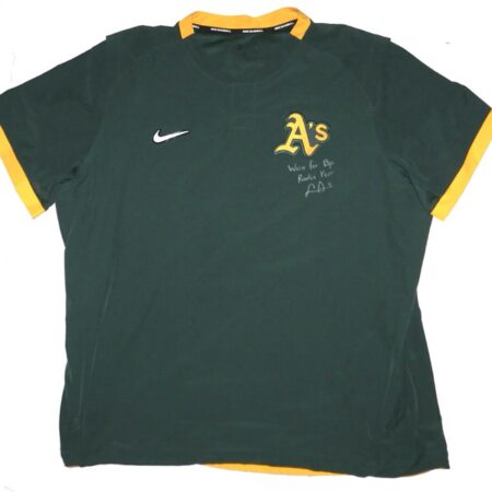 Logan Davidson 2025 Team Issued & Signed Official Oakland Athletics Nike XL Pullover - Worn for Batting Practice!