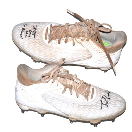 Luke Waddell 2025 Gwinnett Stripers #12 Game Worn & Signed White Under Armour Cleats