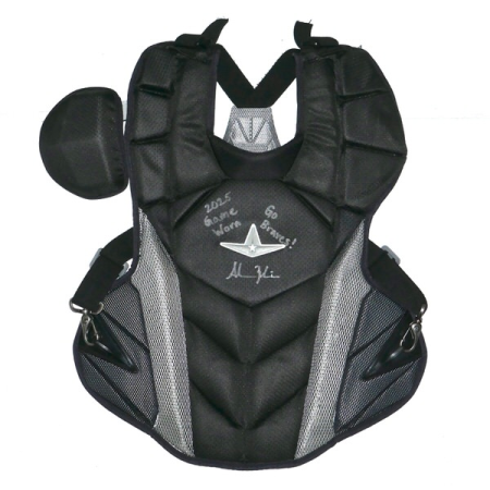 Adam Zebrowski 2025 Columbus Clingstones Game Worn & Signed Black & Grey All-Star MVP-PRO Chest Protector