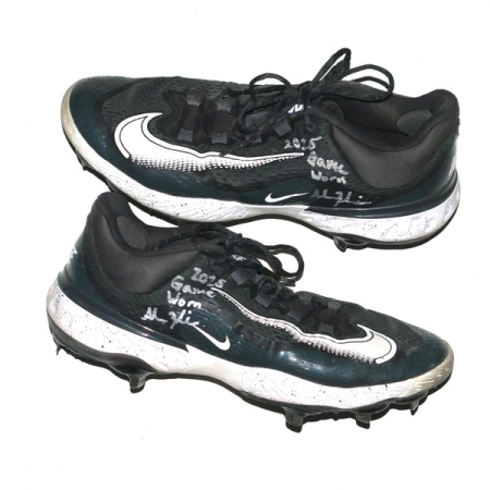 Adam Zebrowski 2025 Columbus Clingstones Game Worn & Signed Black & White Nike Baseball Cleats