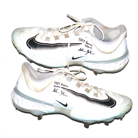 Adam Zebrowski 2025 Columbus Clingstones Game Worn & Signed White, Silver & Black Nike React Baseball Cleats