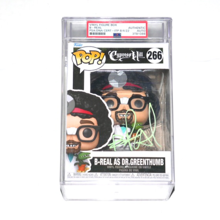 B-Real Signed "Cypress Hill" #266 B-Real as Dr. Greenthumb PSA Encapsulated Funko Pop! Vinyl Figure
