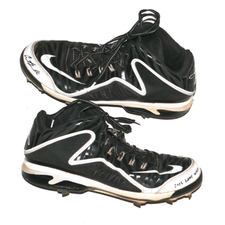 Cade Bunnell 2025 Columbus Clingstones Game Worn & Signed Black & White Nike Air SWINGMAN Cleats