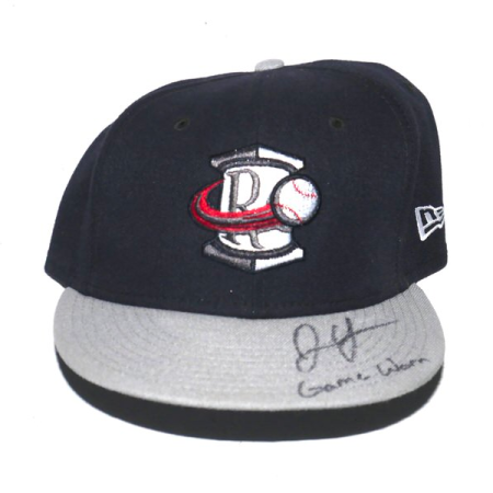 Justin Yeager Game Worn & Signed Official Rome Braves New Era 59FIFTY Hat