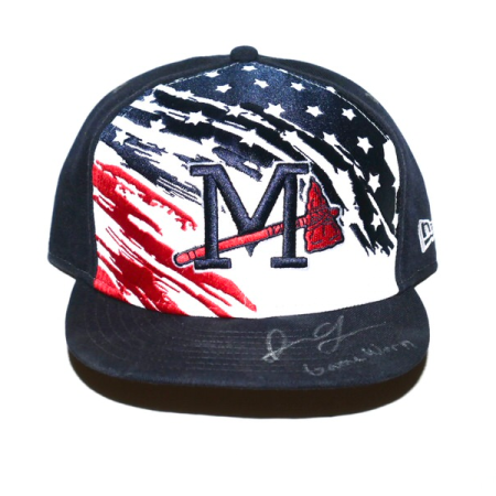Justin Yeager Game Worn & Signed Official Mississippi Braves July 4th On-Field New Era 59FIFTY Hat