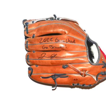 Justin Yeager Mississippi Braves Game Used & Signed 44 Pro Baseball Glove