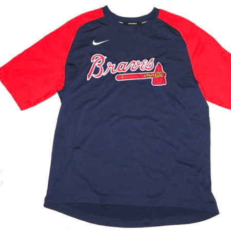 Justin Yeager Team Issued Official Atlanta Braves Nike Dri-Fit MLB XL Pullover