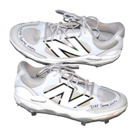 Stuart Fairchild 2025 Cincinnati Reds #17 Game Worn & Signed Grey & White New Balance Fresh Foam 3000v7 Cleats