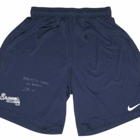 Cade Bunnell Practice Worn & Signed Official Atlanta Braves Nike Dri-Fit XL Shorts