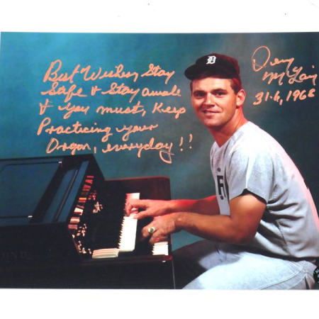 Denny McLain Detroit Tigers Signed 8 x 10 Photo with Awesome Inscriptions! | Authentic Ink Hologram