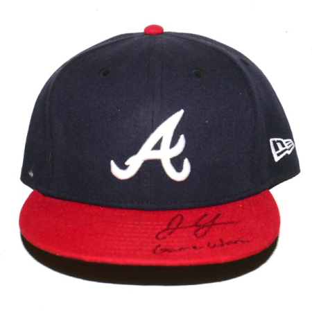 Justin Yeager Game Worn & Signed Official Atlanta Braves New Era 59FIFTY Hat