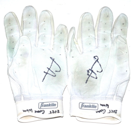 Logan Davidson 2025 Las Vegas Aviators Game Worn & Signed Franklin Batting Gloves