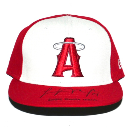 Logan O’Hoppe 2024 Game Worn & Signed Official Los Angeles Angels City Connect New Era 59FIFTY Hat