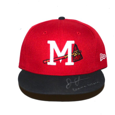 Justin Yeager Game Worn & Signed Official Mississippi Braves Road New Era 59FIFTY Hat