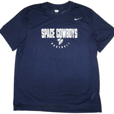 Logan Davidson 2025 Practice Worn & Signed Official Sugar Land Space Cowboys Baseball 20 DAVIDSON Nike Dri-Fit XL Shirt
