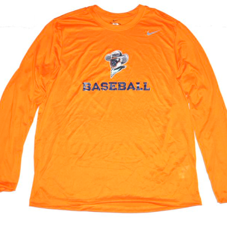 Logan Davidson Practice Worn & Signed Official Sugar Land Space Cowboys 20 Davidson Long Sleeve Nike XL Shirt