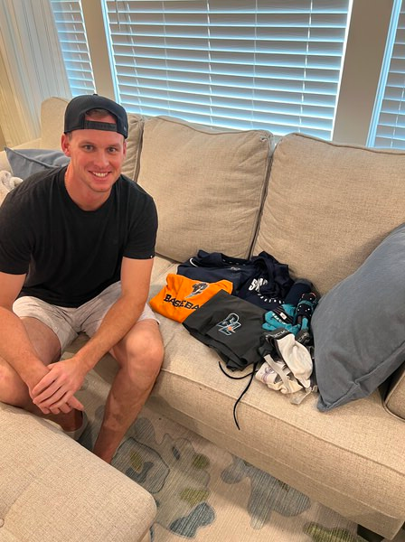 Logan Davidson with Practice Worn & Signed Official Sugar Land Space Cowboys 20 DAVIDSON Nike Shorts