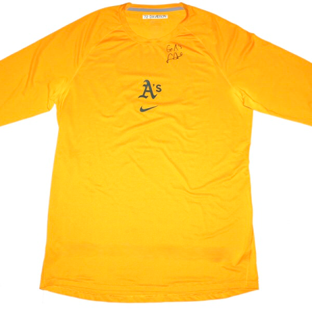 Logan Davidson 2025 Practice Worn & Signed “Go A’s” Official Oakland Athletics 72 DAVIDSON Nike Dri-Fit XL Shirt