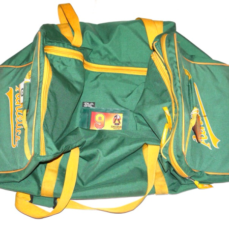Logan Davidson Team Issued & Signed Official Oakland Athletics 4orte Equipment Bag - Measures 28 x 15 x 15!