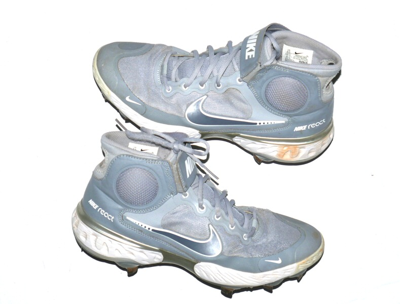Coleman Crow 2024 Peoria Javelinas Game Worn & Signed Grey Nike Alpha Huarache Baseball Cleats - Worn In Arizona Fall League!
