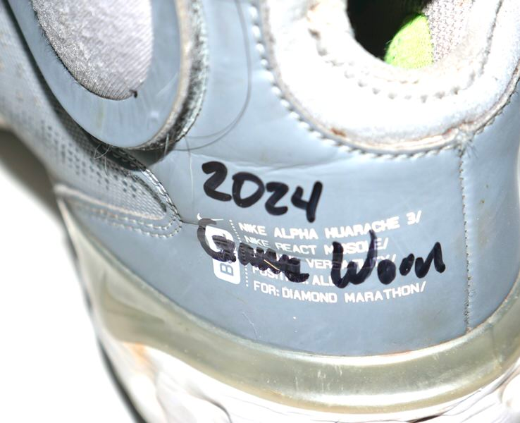 Coleman Crow 2024 Peoria Javelinas Game Worn & Signed Grey Nike Alpha Huarache Baseball Cleats - Worn In Arizona Fall League!