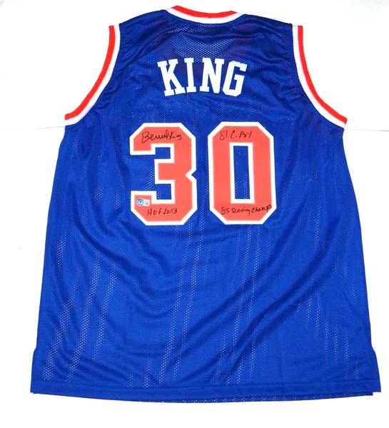 Bernard King Signed Autographed New York Knicks #30 Jersey with Awesome Inscriptions Beckett Witnessed
