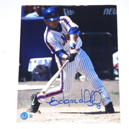Edgardo Alfonzo Signed New York Mets Batting 8 x 10 Photo - Beckett Witnessed