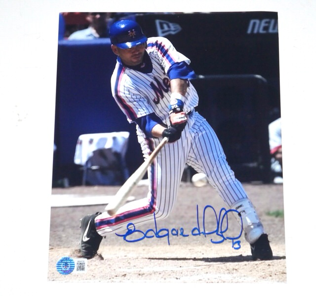 Edgardo Alfonzo Signed New York Mets Batting 8 x 10 Photo - Beckett Witnessed