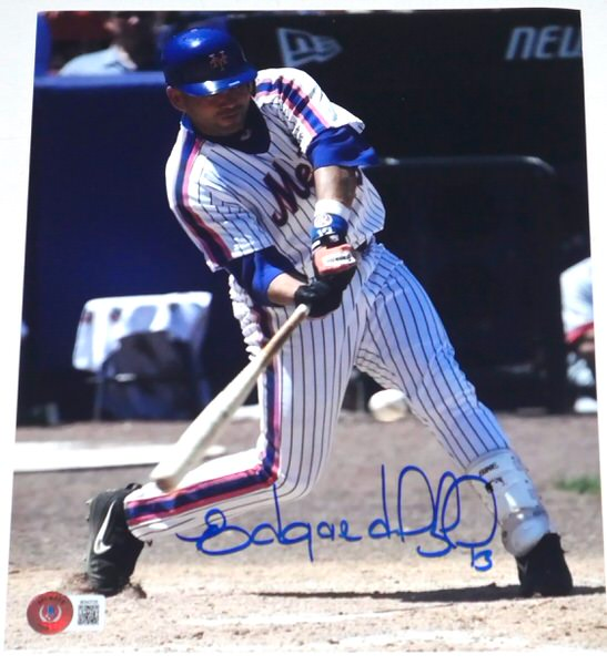 Edgardo Alfonzo Signed New York Mets Batting 8 x 10 Photo - Beckett Witnessed