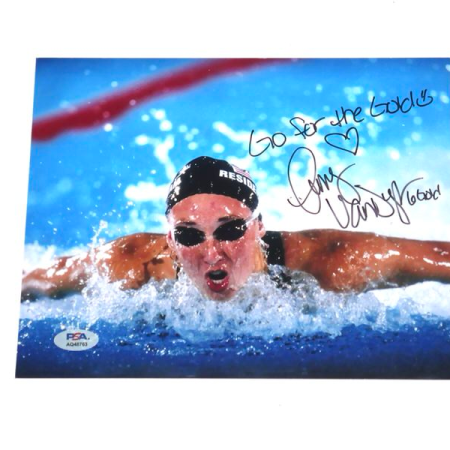 Amy Van Dyken Signed Team USA 8x10 Photo with Go for the Gold and 6 Gold Inscriptions - PSA