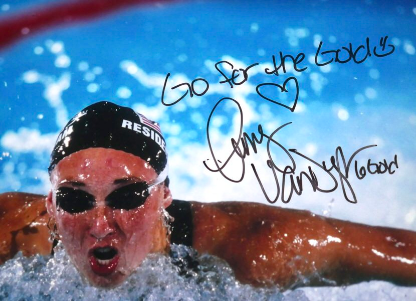 Amy Van Dyken Signed Team USA 8x10 Photo with Go for the Gold and 6 Gold Inscriptions - PSA