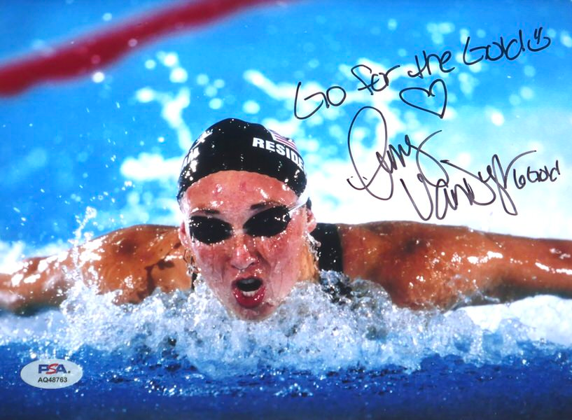 Amy Van Dyken Signed Team USA 8x10 Photo with Go for the Gold and 6 Gold Inscriptions - PSA
