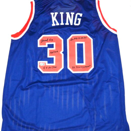 Bernard King Signed Autographed New York Knicks #30 Jersey with Awesome Inscriptions HOF 2013 4 X All Star 60 PTS 12-24-84 84 Scoring Champ Beckett Witnessed