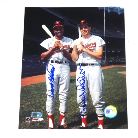 Brooks Robinson Frank Robinson Baltimore Orioles Signed 8x10 Photo HOF AIV