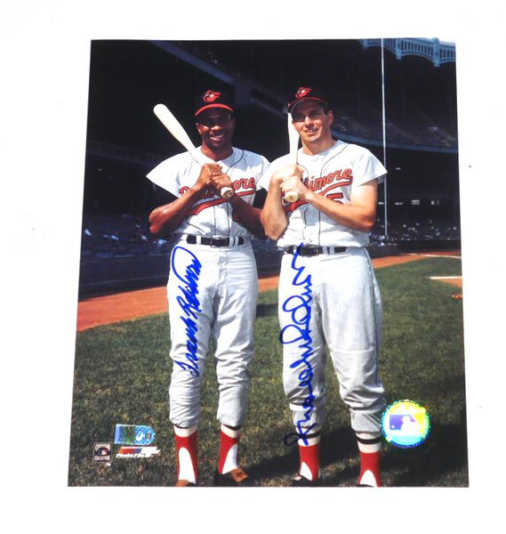 Brooks Robinson Frank Robinson Baltimore Orioles Signed 8x10 Photo HOF AIV