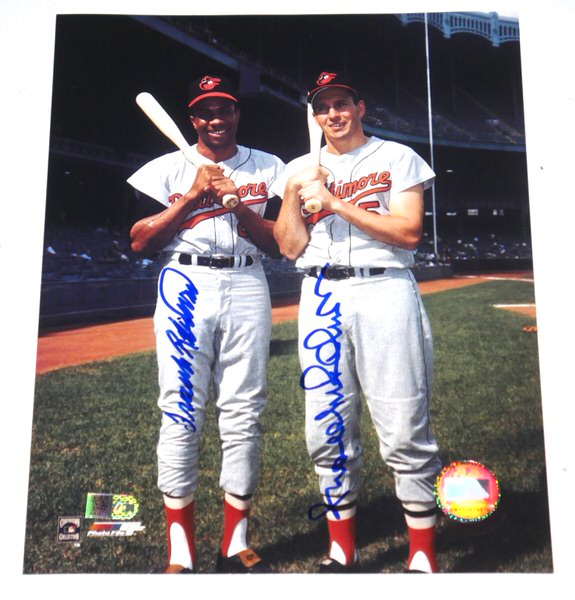 Brooks Robinson Frank Robinson Baltimore Orioles Signed 8x10 Photo HOF AIV