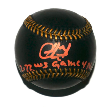 Cristian Javier Houston Astros Signed OML Black Leather Baseball with 2022 WS Game 4 No Hitter Inscription - Beckett Witnessed