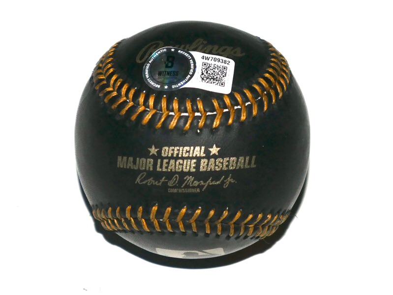 Cristian Javier Houston Astros Signed OML Black Leather Baseball with 2022 WS Game 4 No Hitter Inscription - Beckett Witnessed