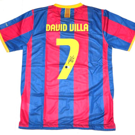 David Villa Signed F.C. Barcelona #7 Nike Authentic Jersey - Beckett Witnessed
