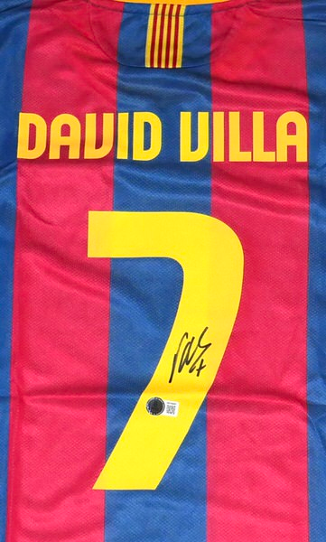 David Villa Signed F.C. Barcelona #7 Nike Authentic Jersey - Beckett Witnessed