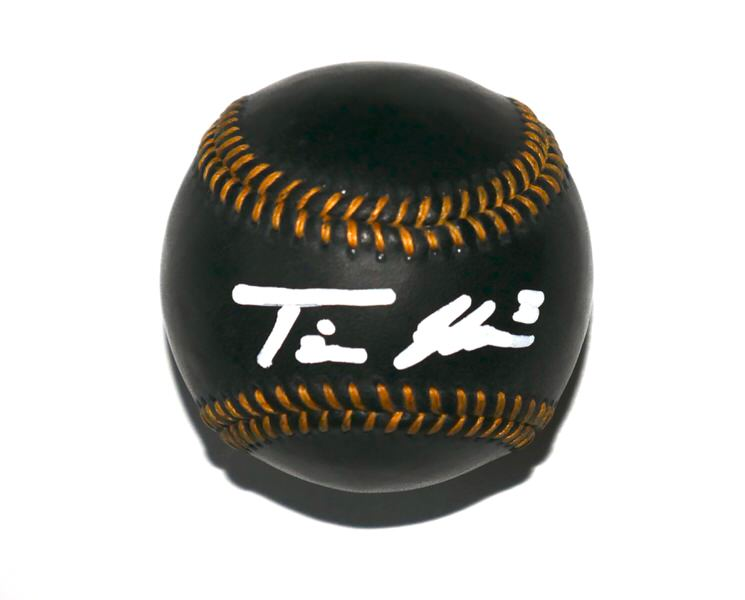Tink Hence St Louis Cardinals Signed Rawlings Official Black Leather Major League Baseball - Beckett