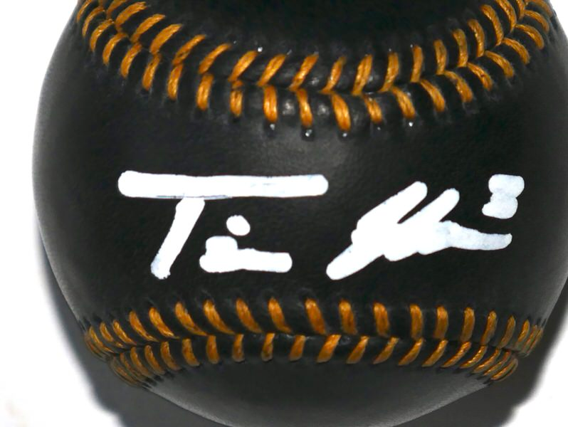 Tink Hence St Louis Cardinals Signed Rawlings Official Black Leather Major League Baseball - Beckett