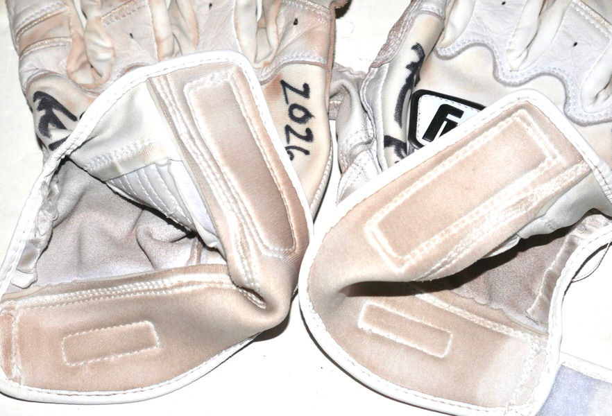 Adam Zebrowski 2026 Columbus Clingstones Game Worn & Signed White & Grey Franklin Batting Gloves