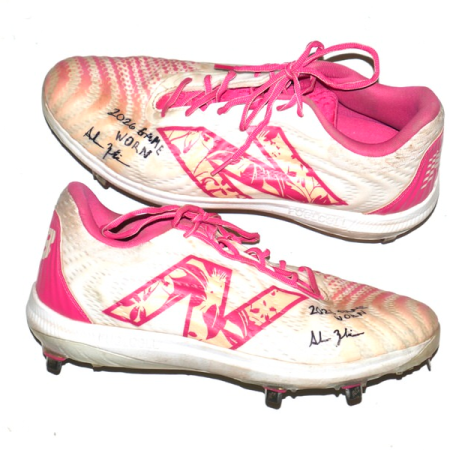 Adam Zebrowski 2026 Gwinnett Stripers Game Worn & Signed New Balance FuelCell Mother's Day Limited Edition Baseball Cleats
