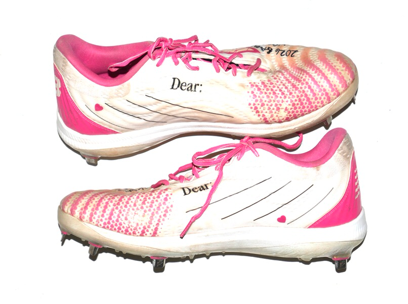 Adam Zebrowski 2026 Gwinnett Stripers Game Worn & Signed New Balance FuelCell Mother's Day Limited Edition Baseball Cleats