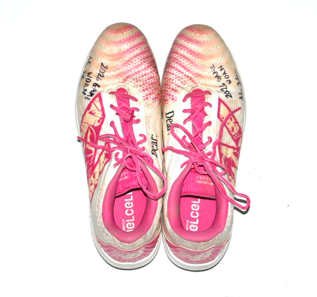 Adam Zebrowski 2026 Gwinnett Stripers Game Worn & Signed New Balance FuelCell Mother's Day Limited Edition Baseball Cleats