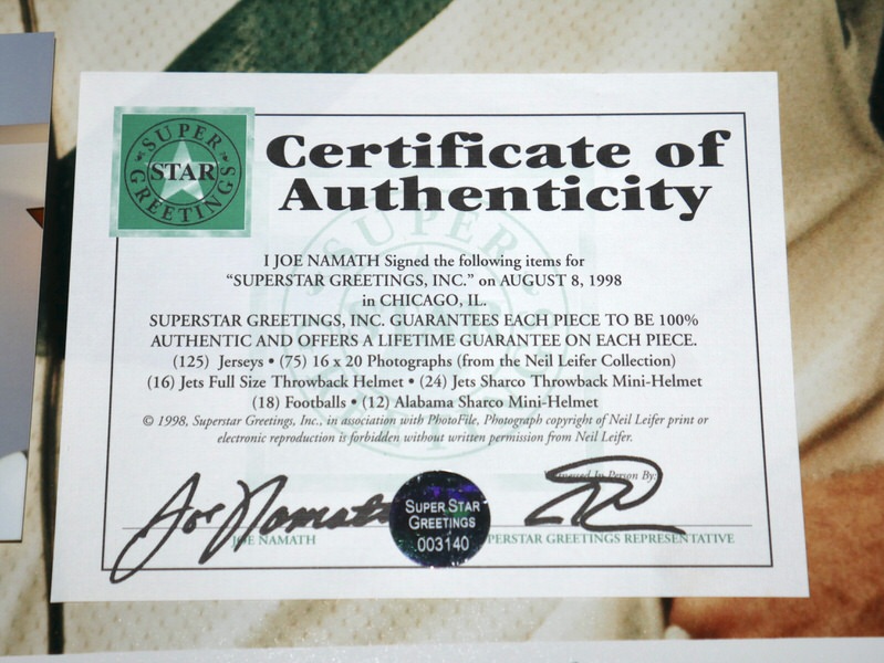 Joe Namath Signed Neil Leifer New York Jets 16x20 Photo – Limited Edition #8/250 (Superstar Greetings COA)