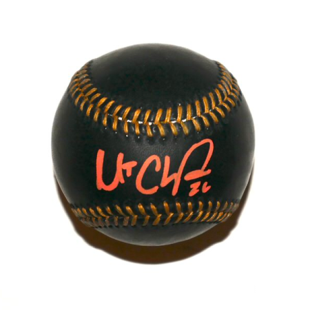 Matt Chapman San Francisco Giants Signed Rawlings OML Black Leather Baseball - Beckett Witnessed